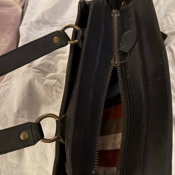 Coach Black Leather Satchel with Gold Hardware - Picture 6 of 11